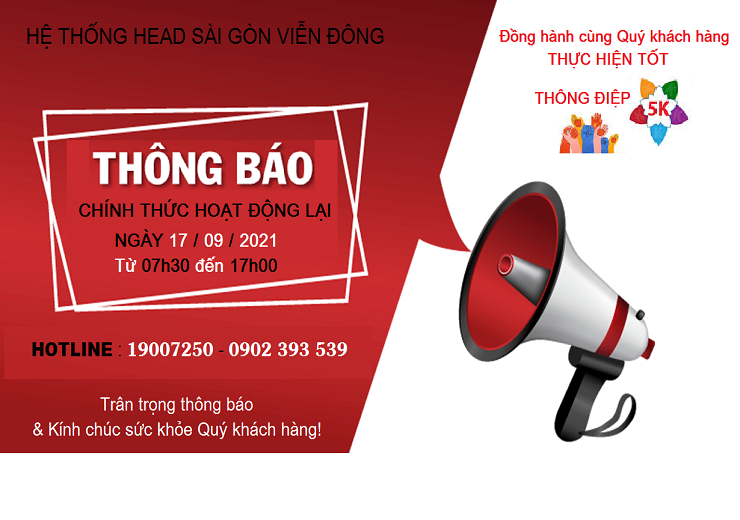 THÔNG BÁO HOẠT ĐỘNG LẠI NGÀY 17/09/2021
