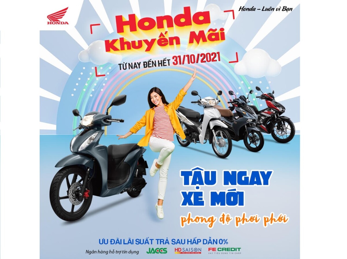 Honda Việt Nam dành ưu đãi hấp dẫn cho khách hàng mua xe Wave Alpha, VISION, Air Blade & WINNER X